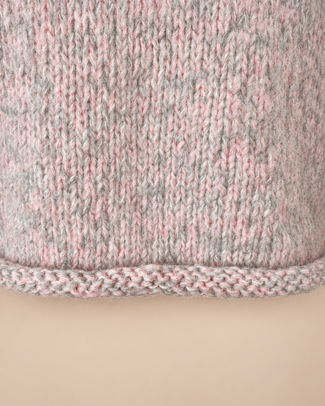 Eloïse ~ alpaca trui met V-hals, rose mélange
