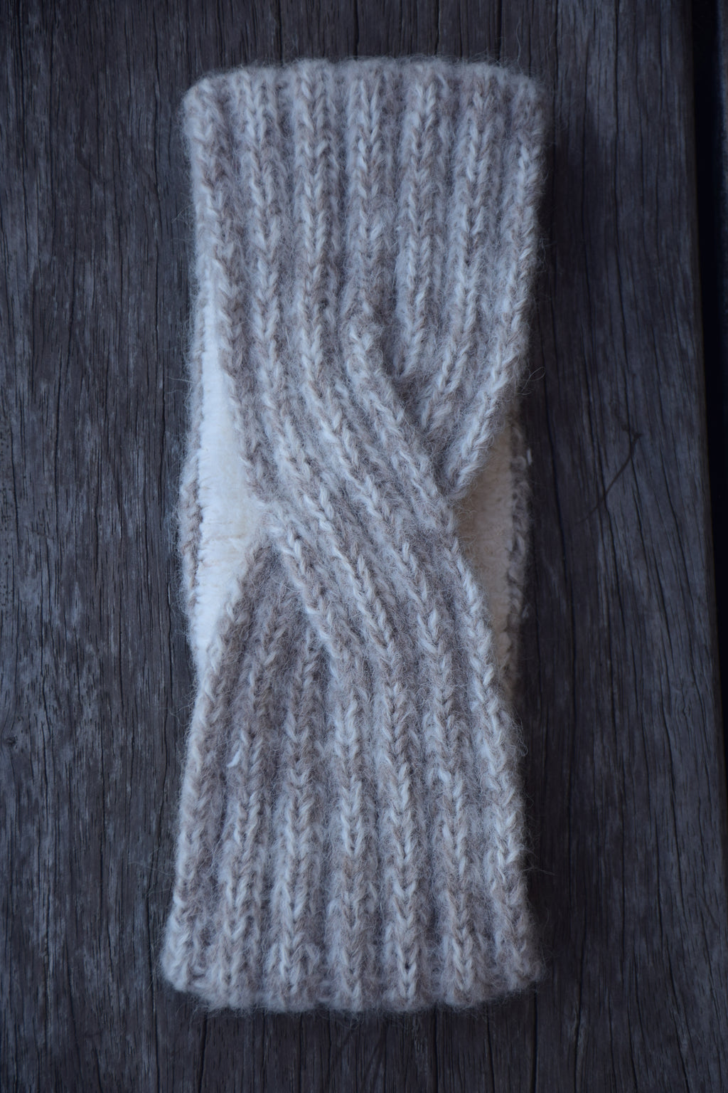 ZENA alpaca headband mushroom/cloudy white