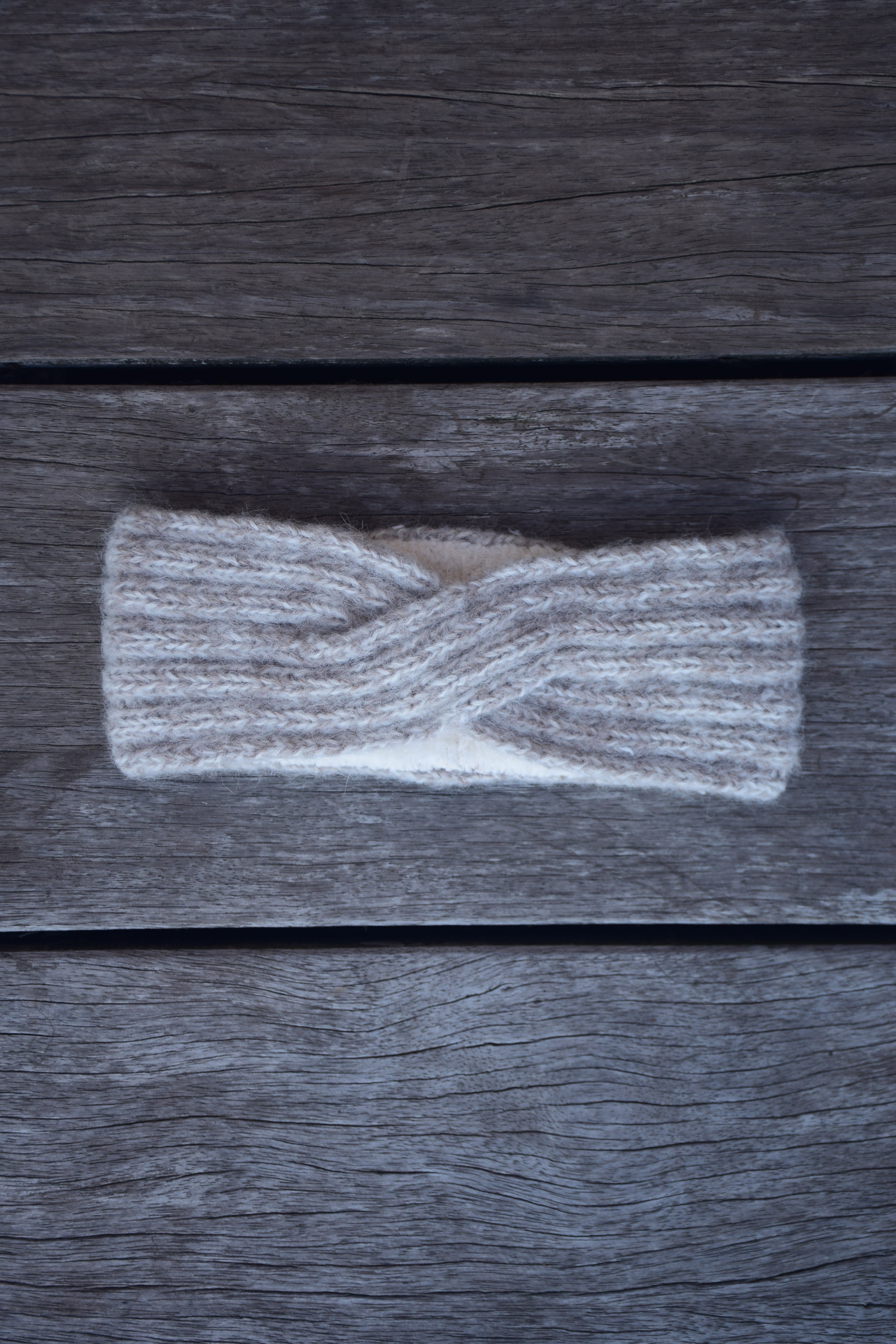 ZENA alpaca headband mushroom/cloudy white