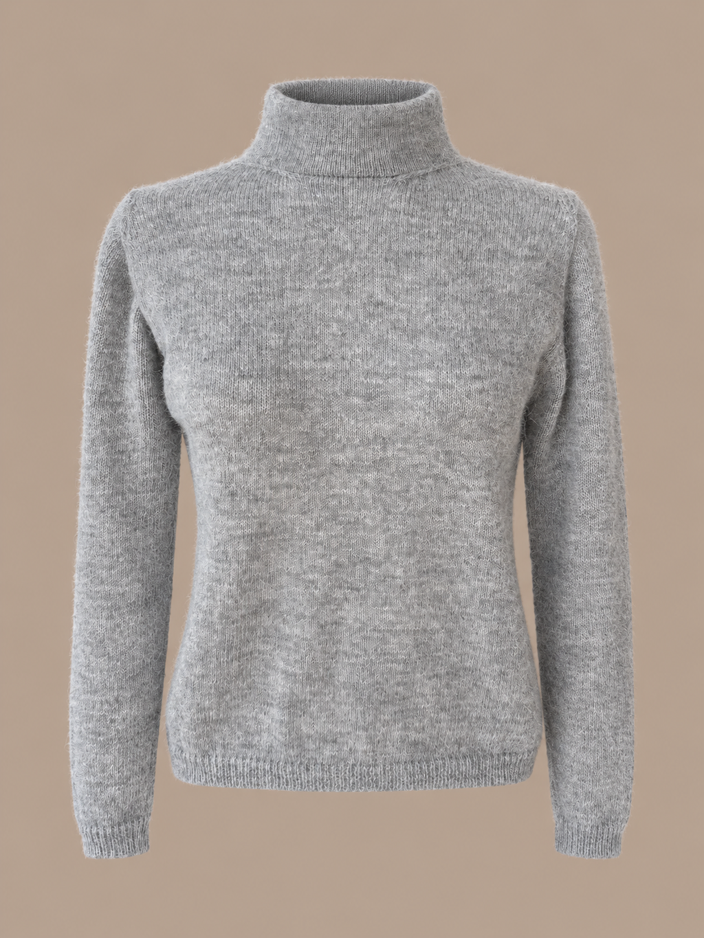 Danira ~ alpaca trui met hoge hals, light grey