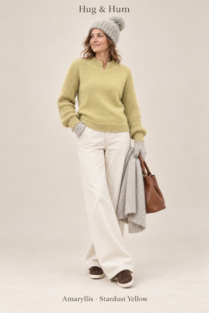 Amaryllis ~ alpaca pichinku v-sweater, stardust yellow